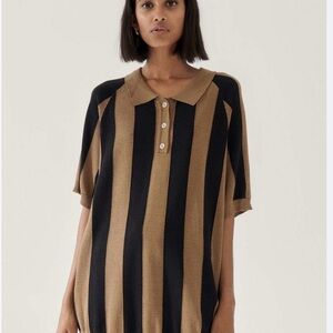 Silk Laundry Raglan Polo Unisex Kangaroo Stripe – New with Tag –